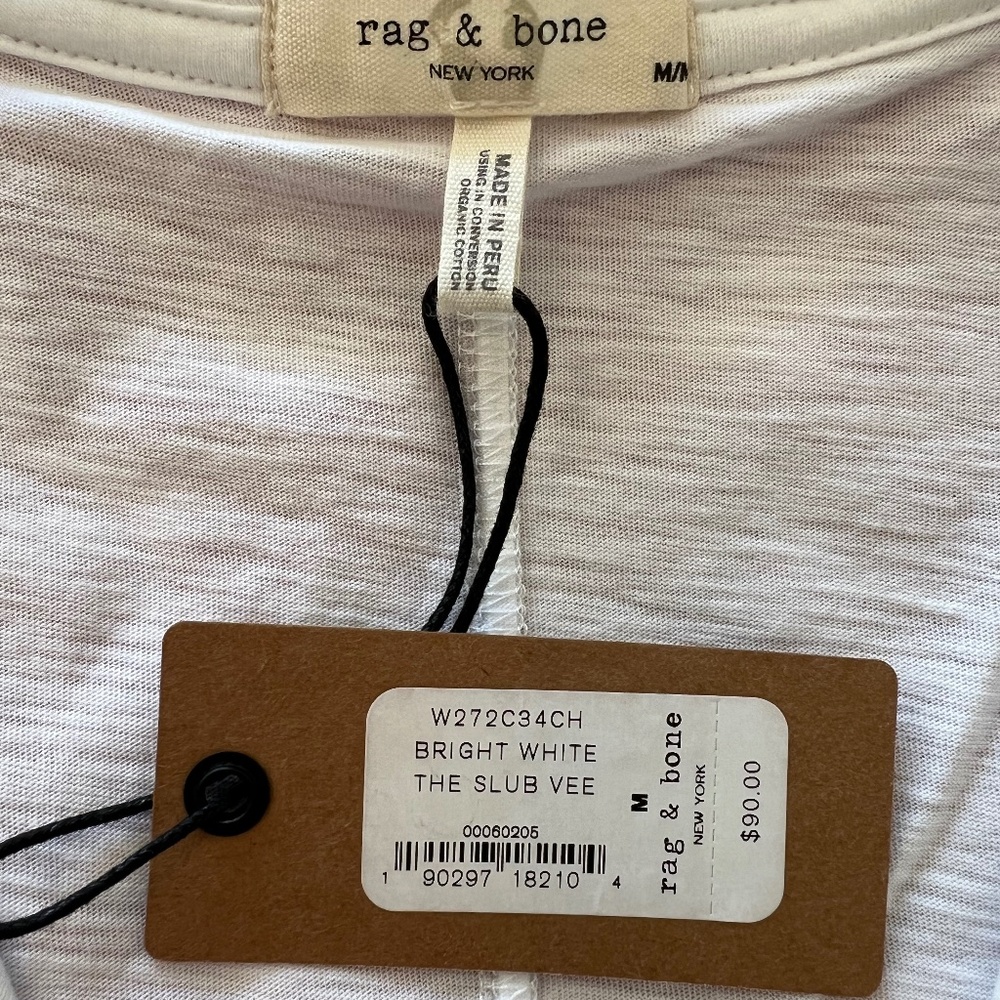 Rag & Bone Tee, The Slub Tee, White, M - NWT - Picture 2 of 8
